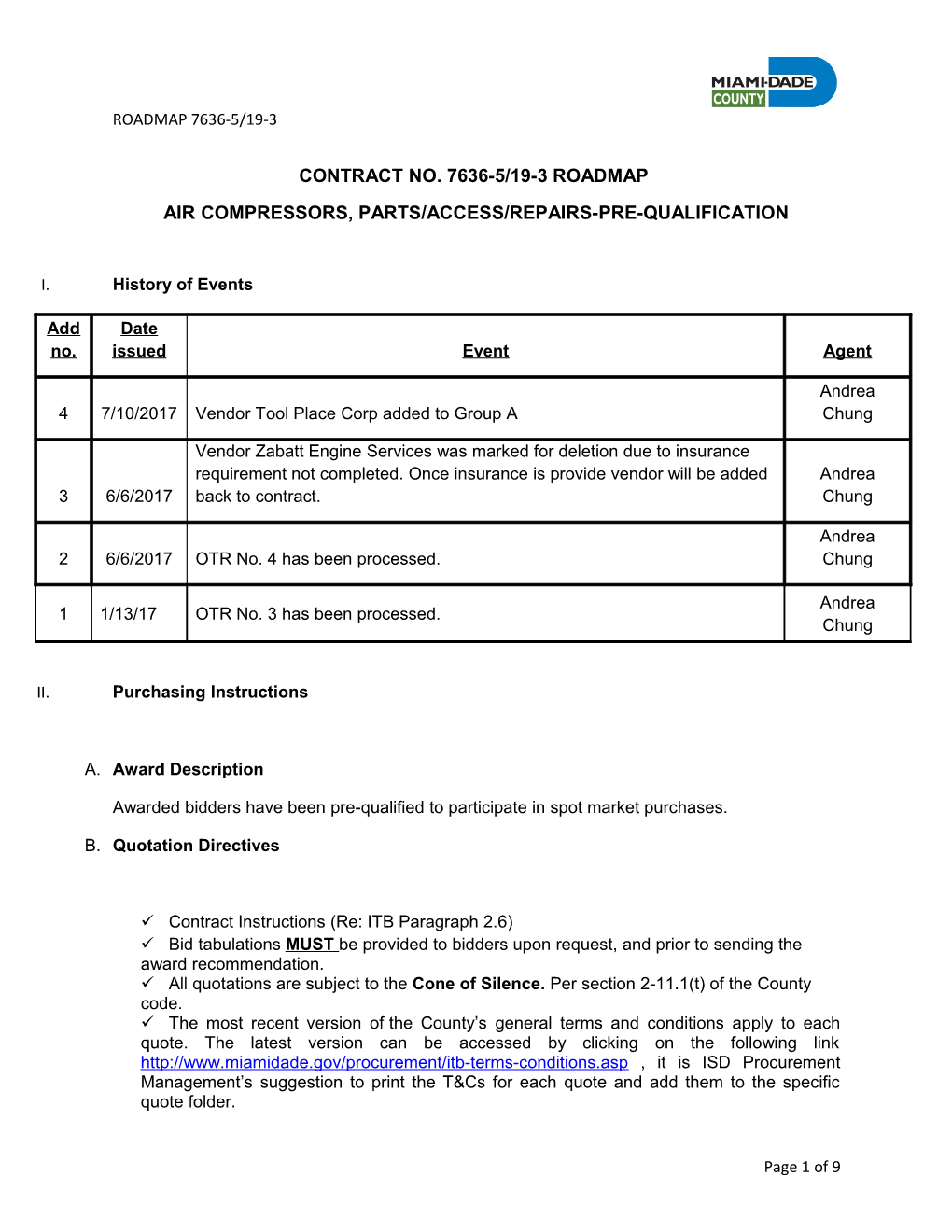 Air Compressors, Parts/Access/Repairs-Pre-Qualification