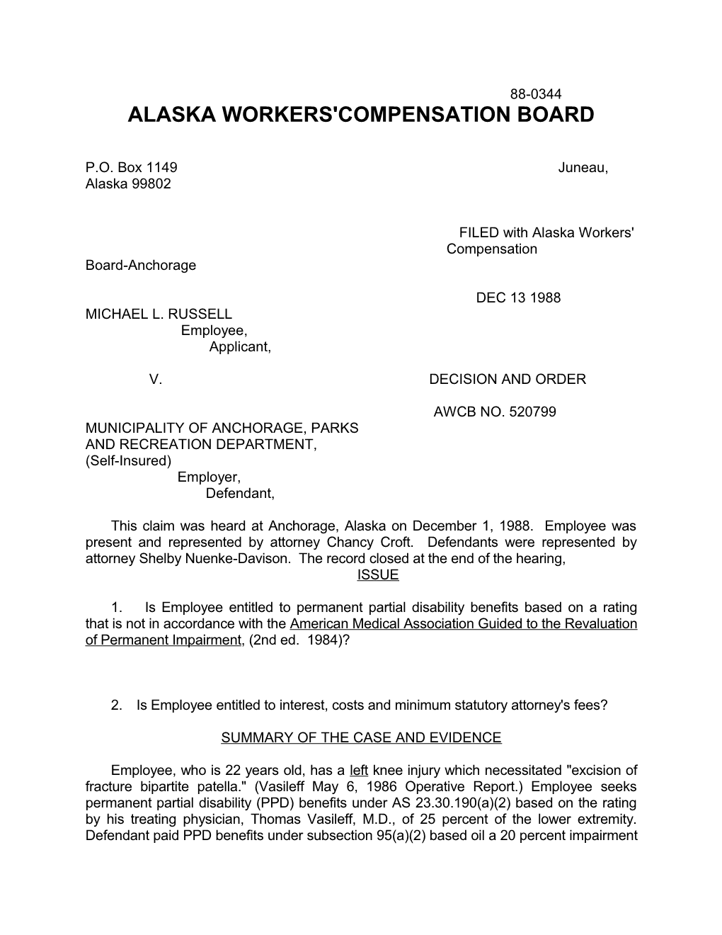 Alaska Workers'compensation Board
