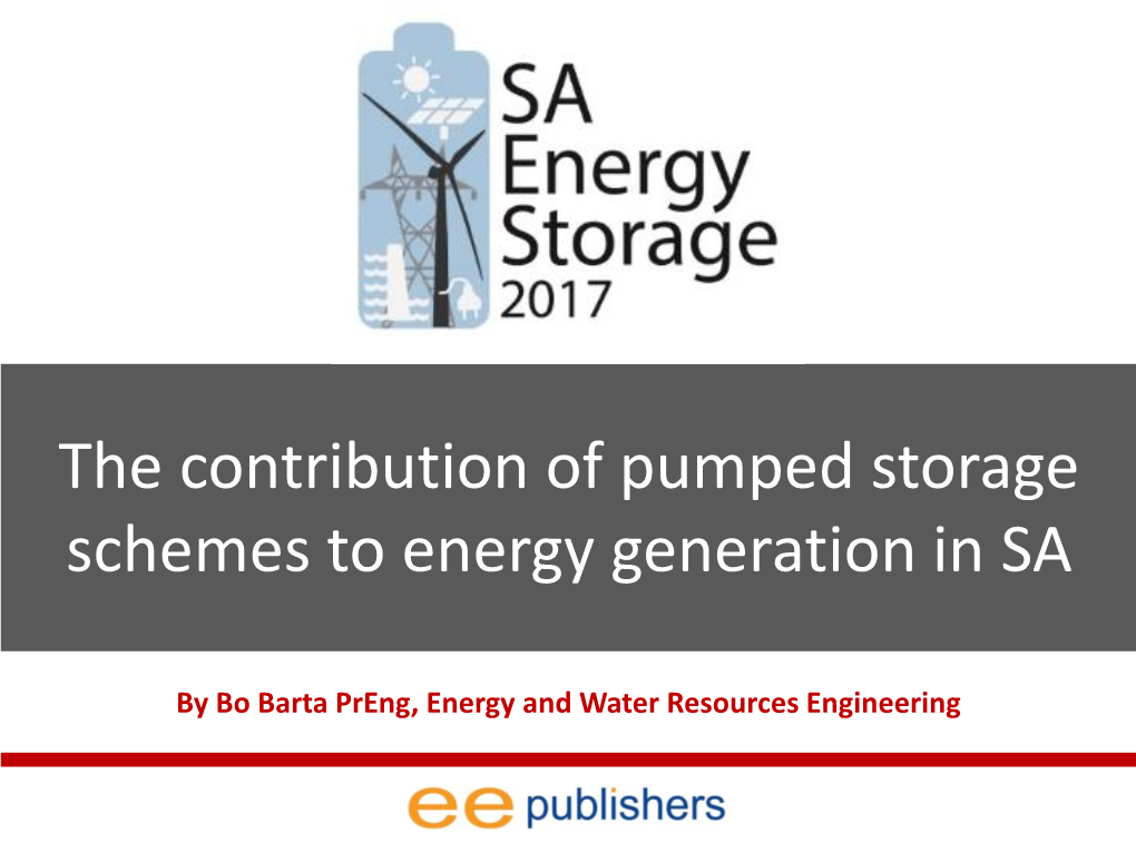 The Contribution of Pumped Storage Schemes to Energy Generation in SA