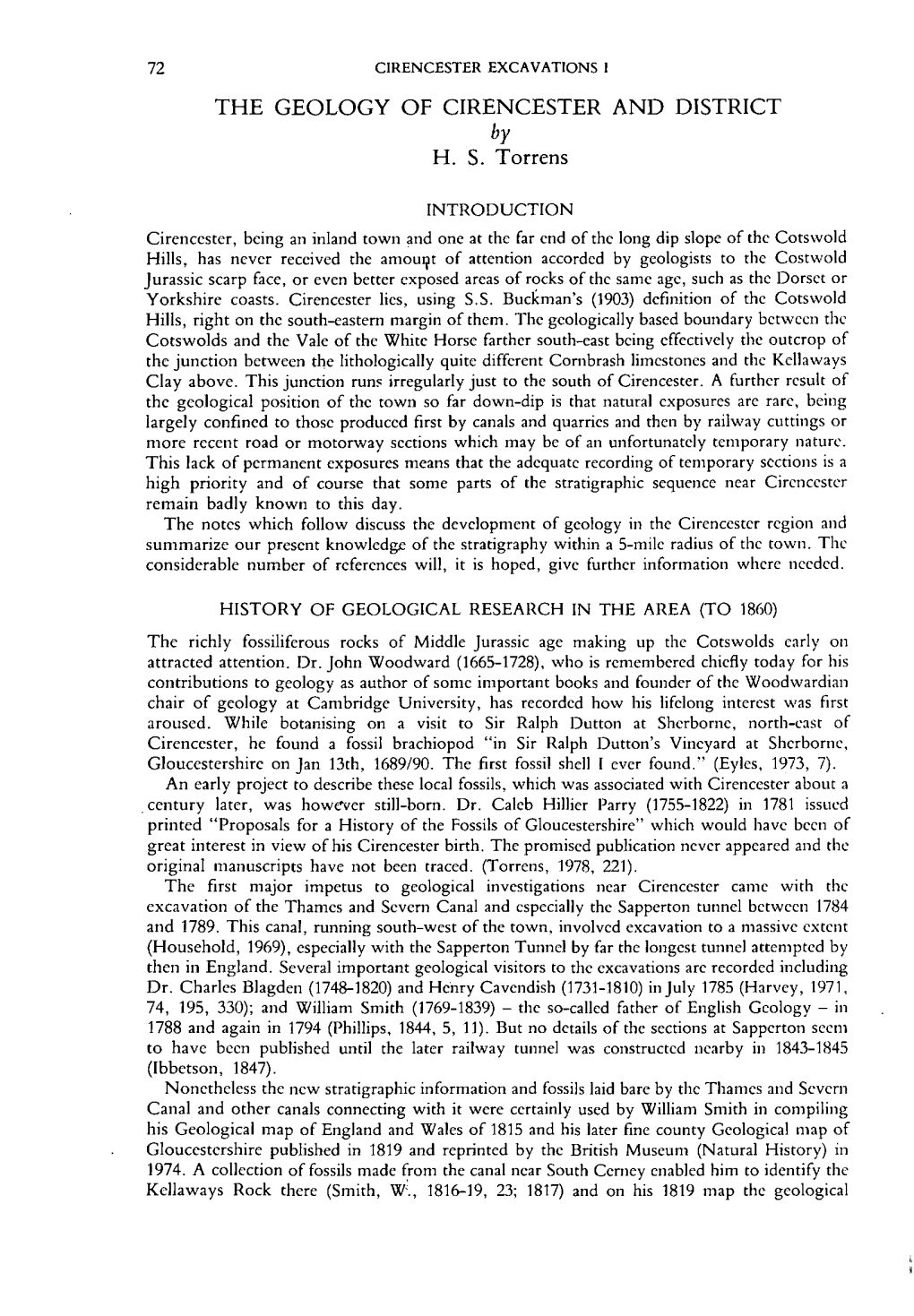 THE GEOLOGY of CIRENCESTER and DISTRICT by H