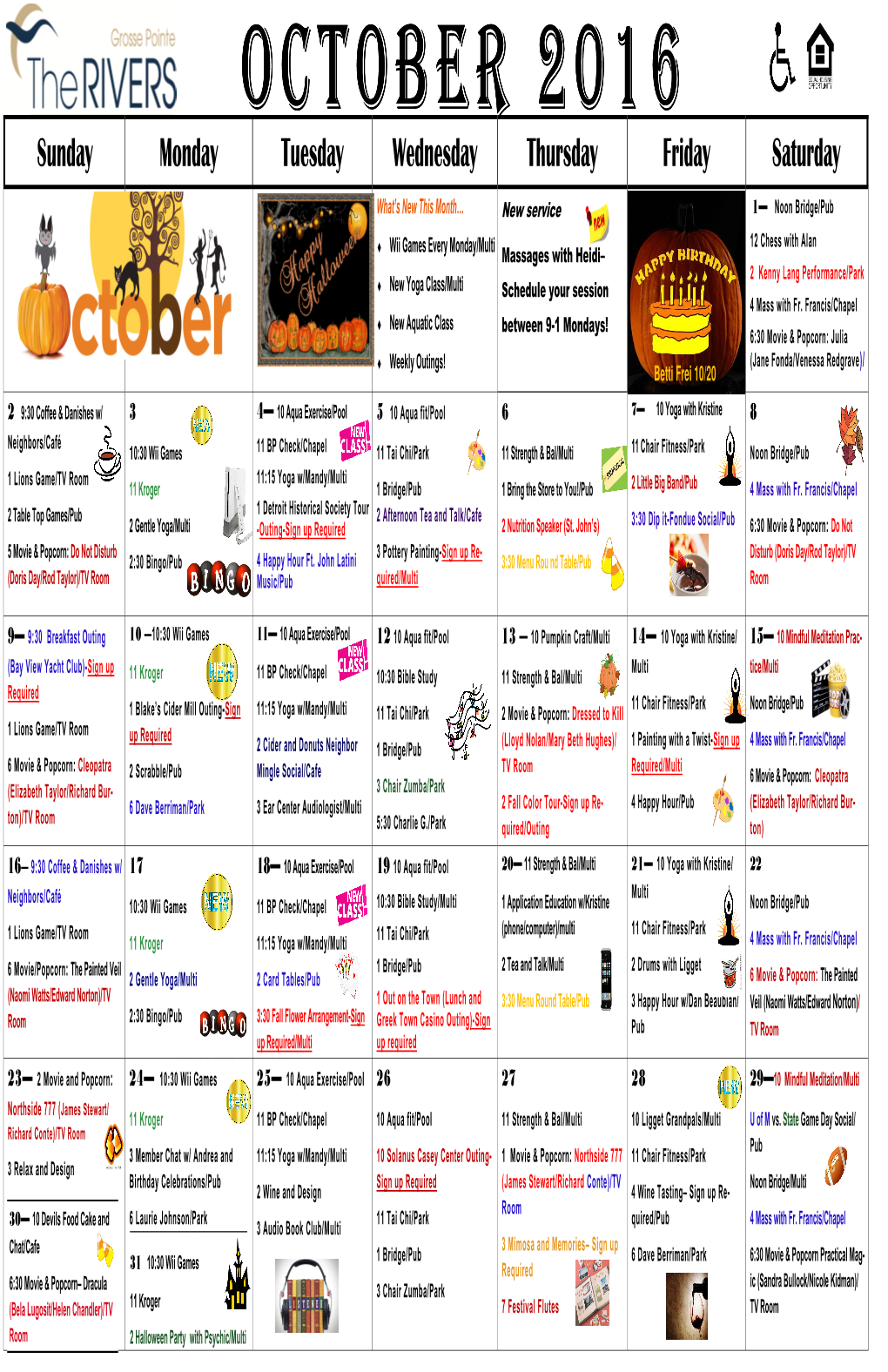 October Calendar2016