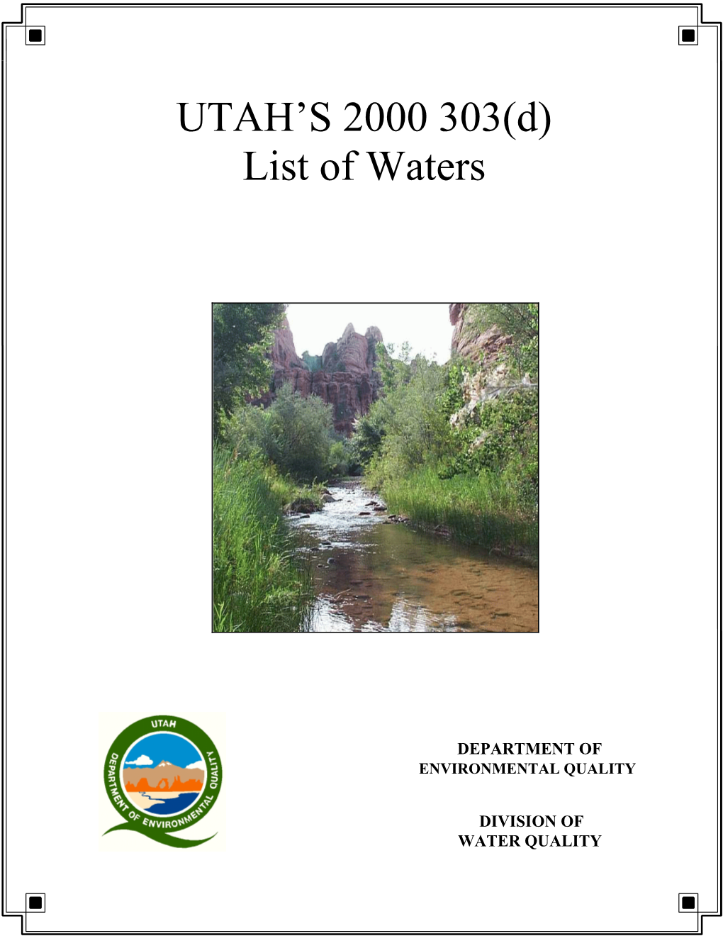 UTAH's 2000 303(D)