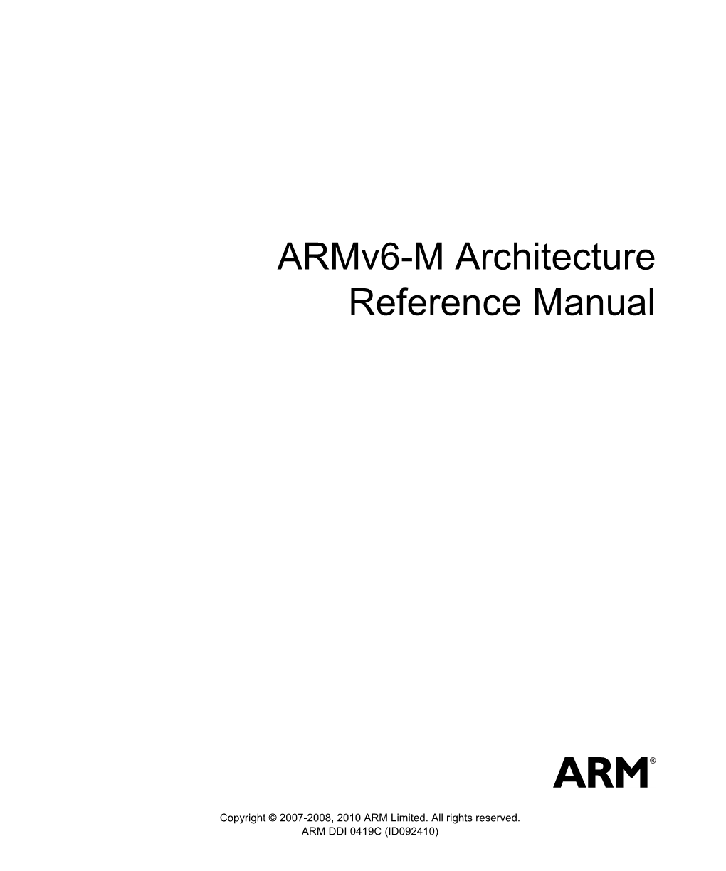 Armv6-M Architecture Reference Manual