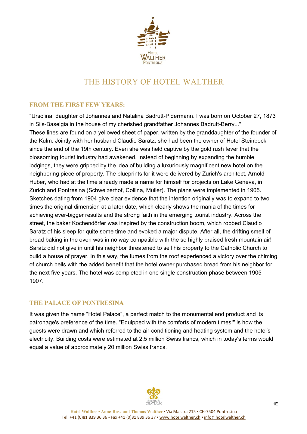 The History of Hotel Walther