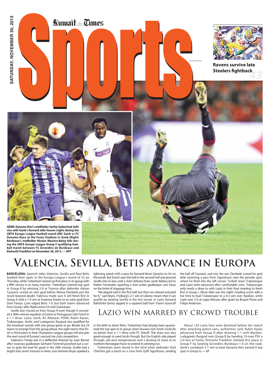 Valencia, Sevilla, Betis Advance in Europa