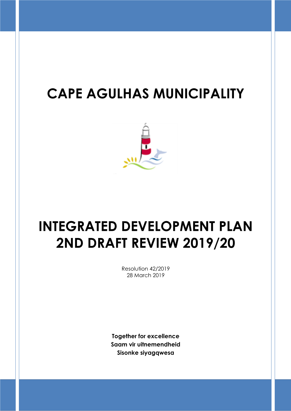 Integrated Development Plan 2Nd Draft Review 2019/20