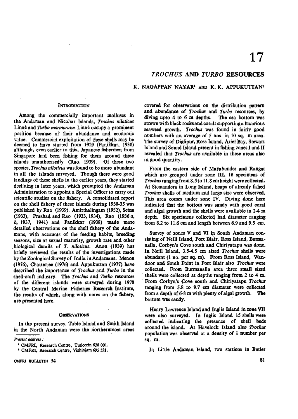 Trochus and Turbo Resources Si