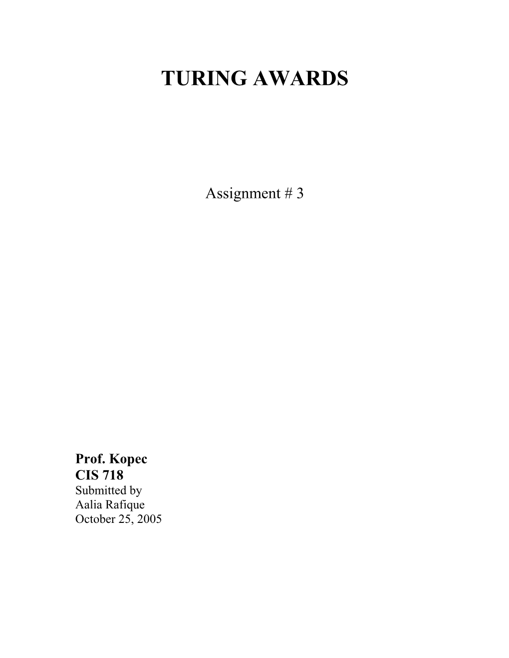 Turing Awards