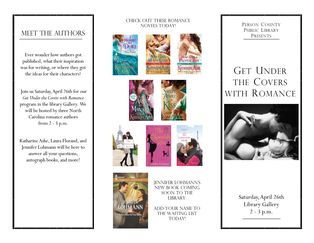 Romance Author Brochure