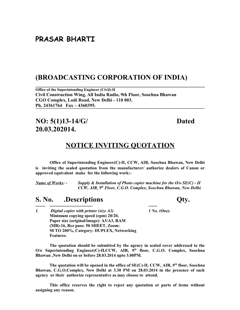 Office of the Superintending Engineer (Civil)-II