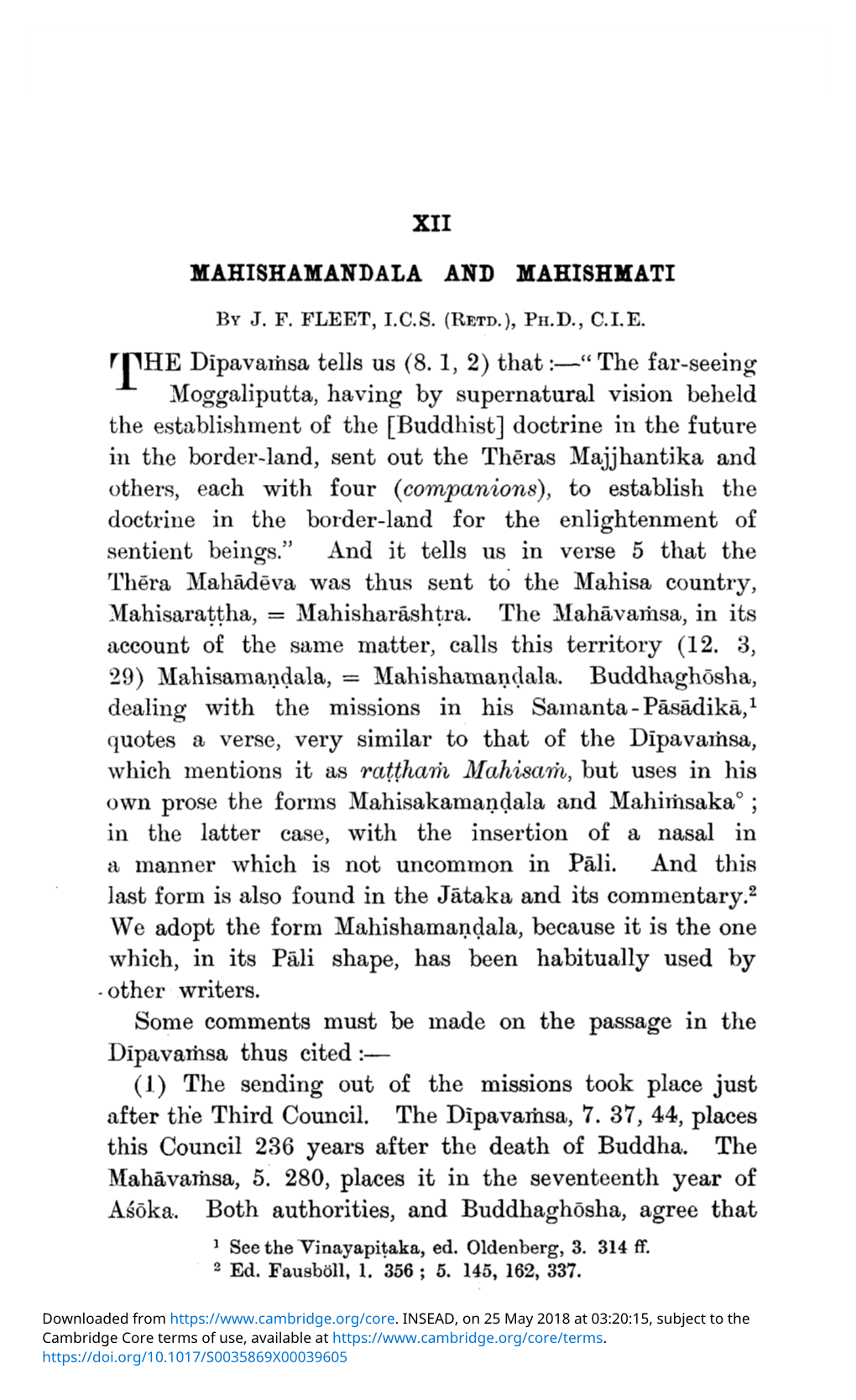 XII. Mahishamandala and Mahishmati