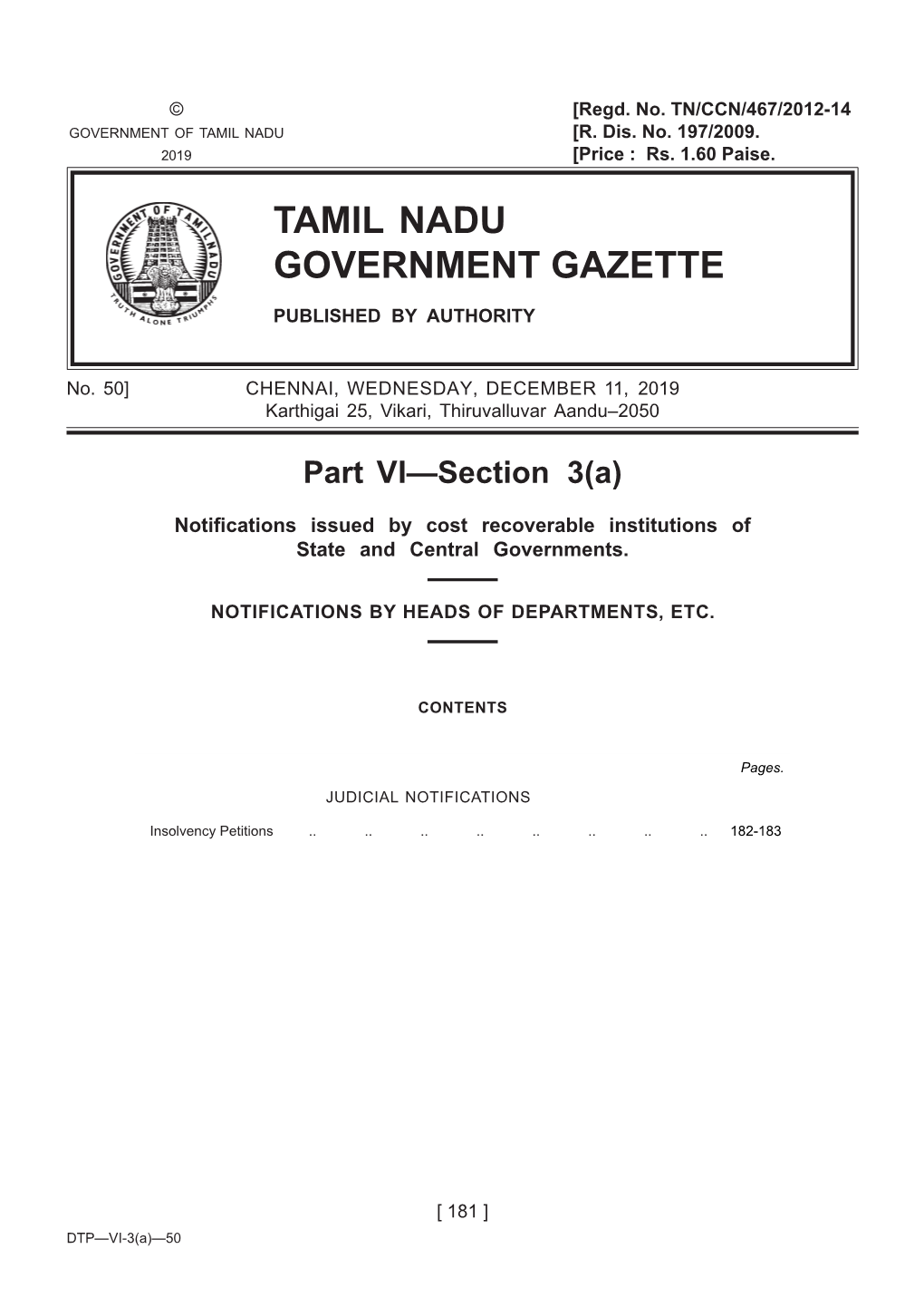 Tamil Nadu Government Gazette