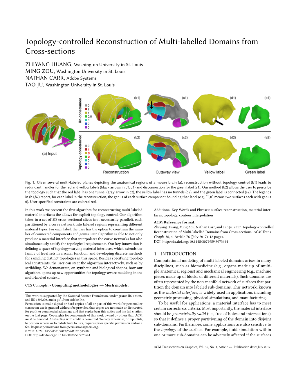 Topology-Controlled Reconstruction of Multi-Labelled Domains from Cross-Sections