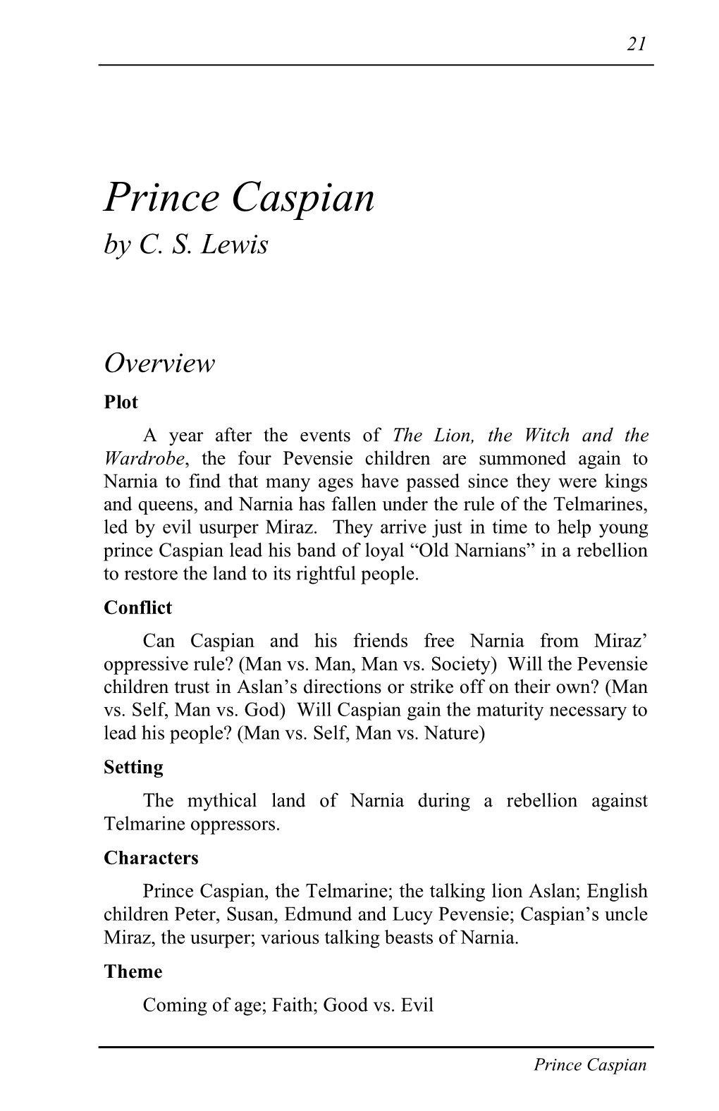 Prince Caspian by C