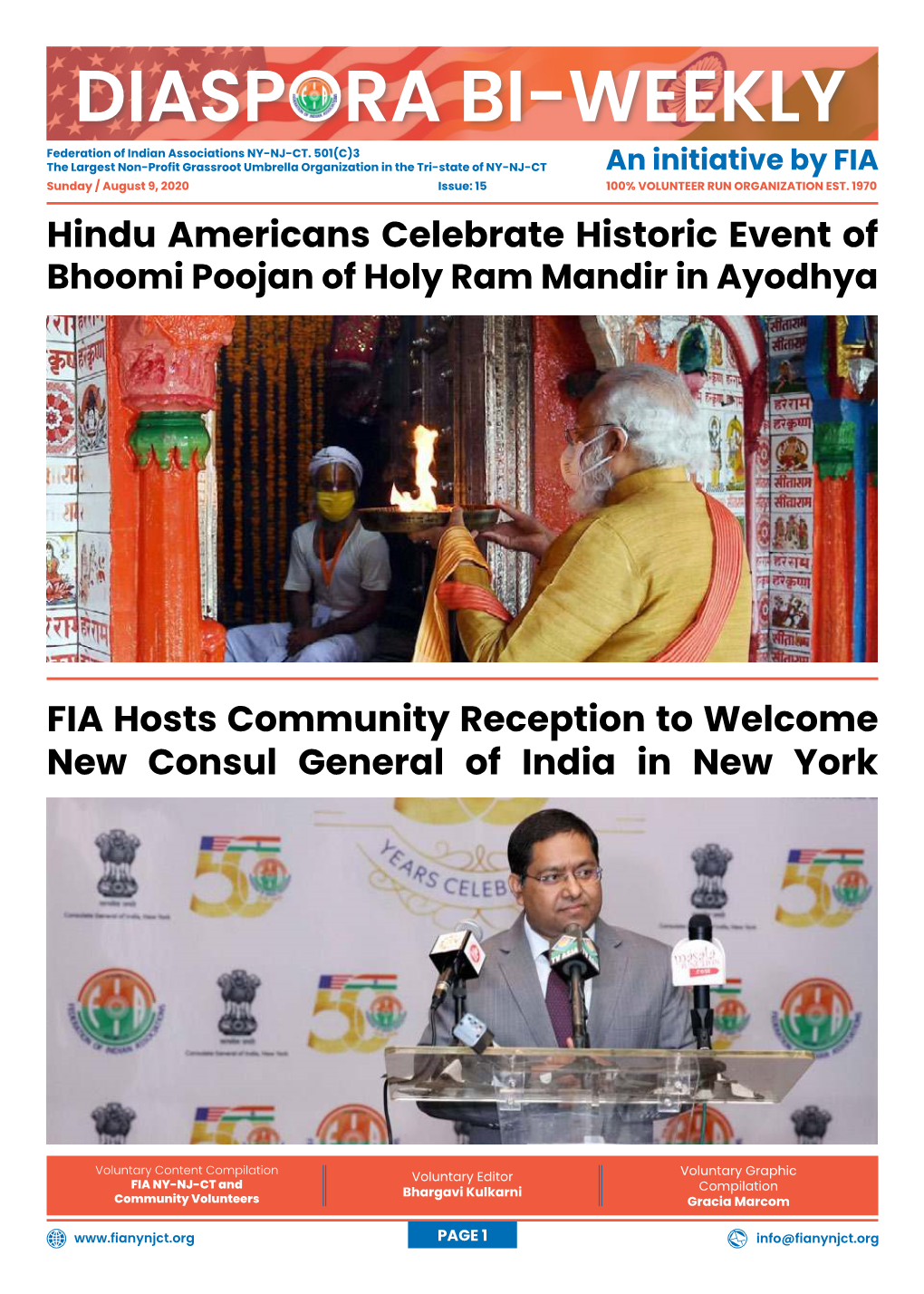 FIA Hosts Community Reception to Welcome New Consul General of India in New York