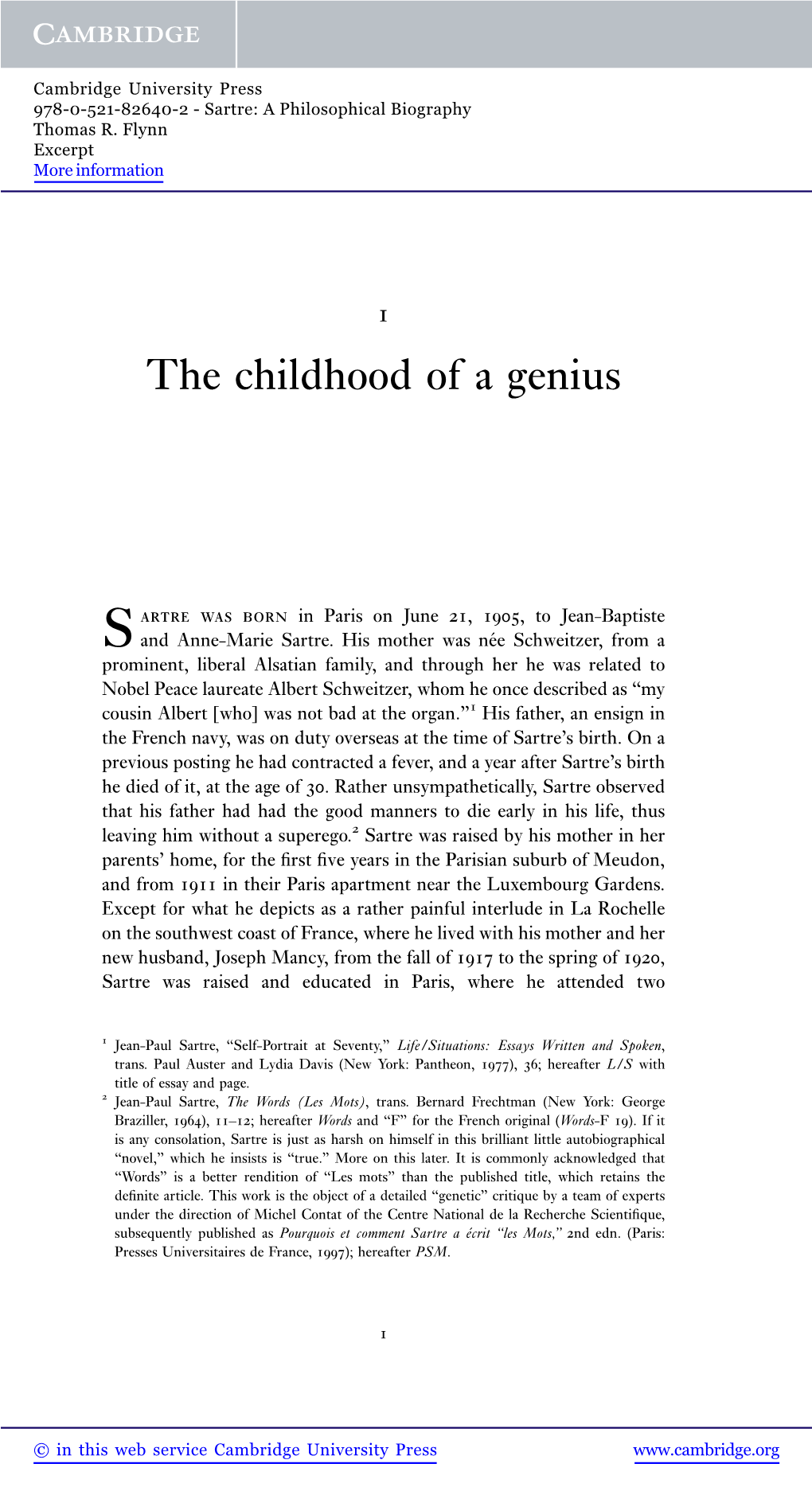 The Childhood of a Genius