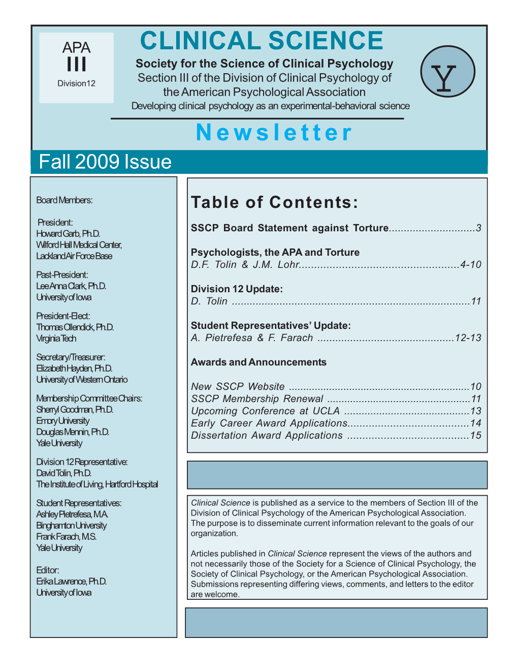 Fall 2009 Issue