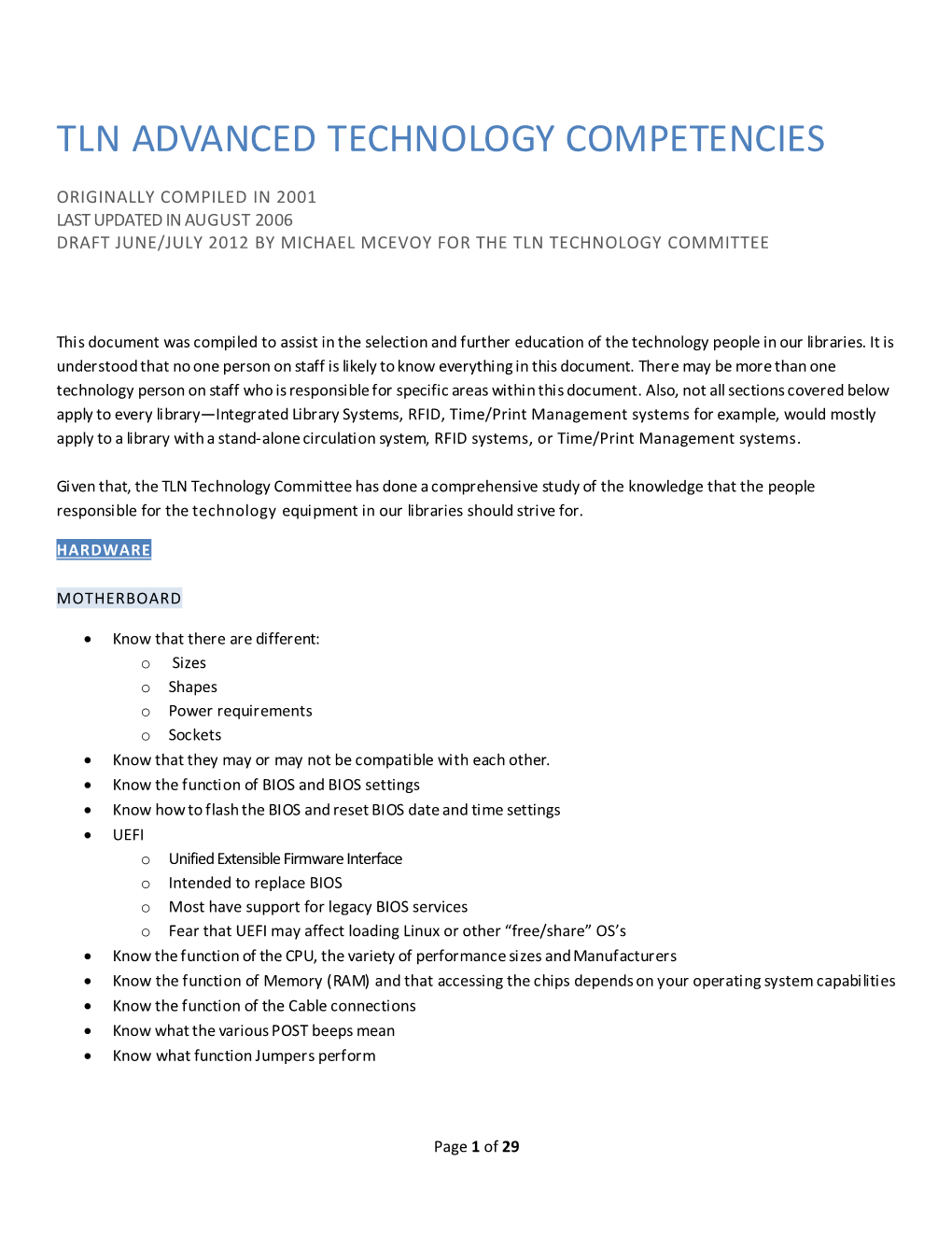 Advanced Technology Competencies