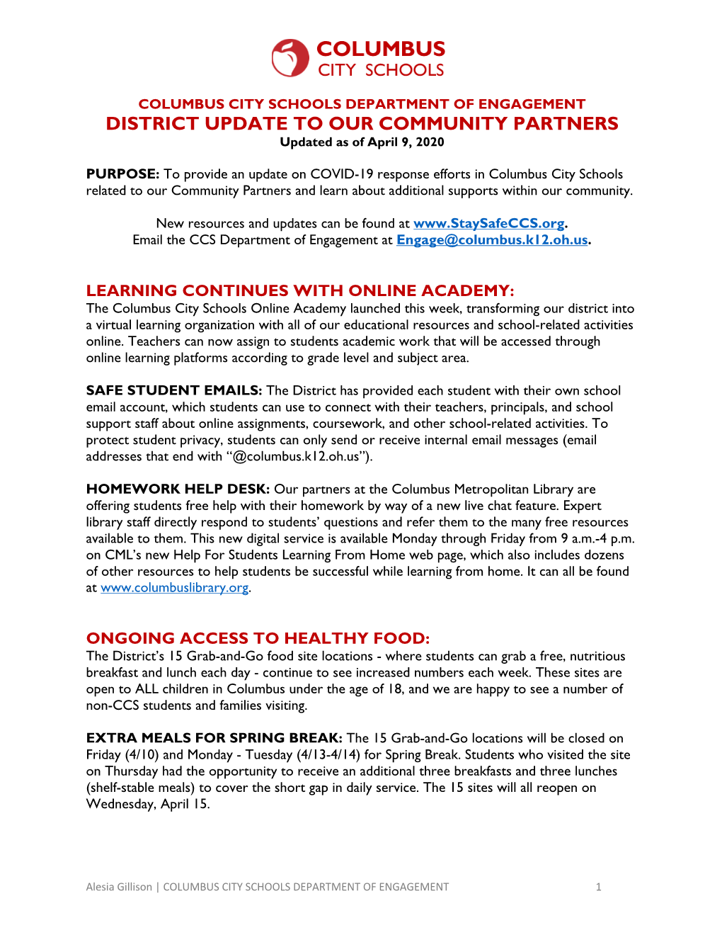 CCS District Updates