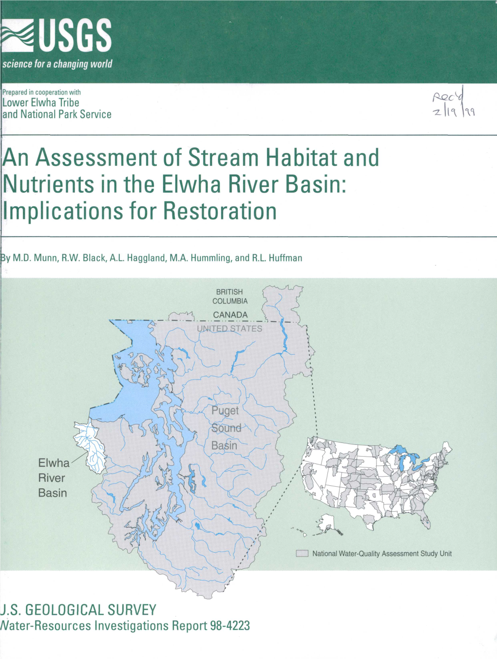 An Assessment of Stream Habitat and Nutrients in the Elwha River Basin: Implications for Restoration