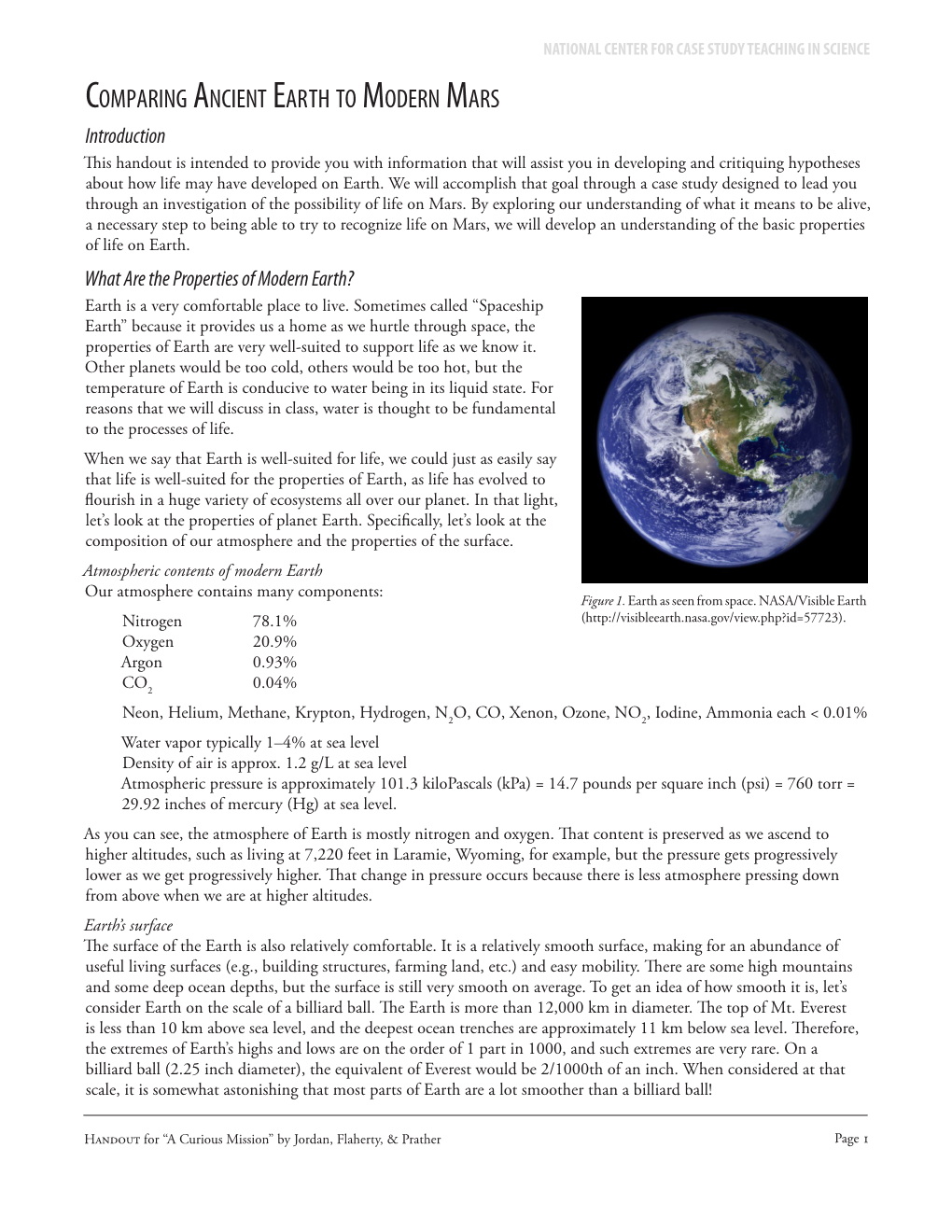 Comparing Ancient Earth to Modern Mars