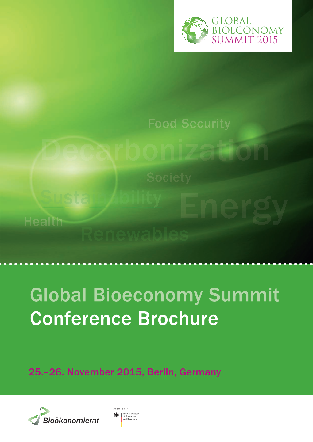 Global Bioeconomy Summit 2015 – Conference Brochure