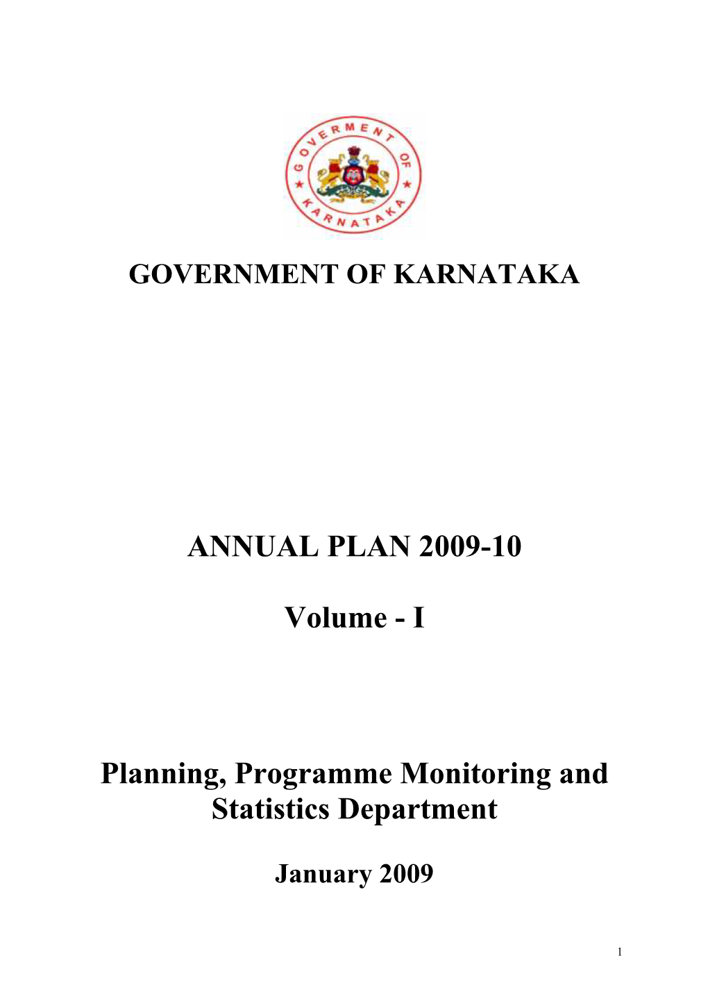 ANNUAL PLAN 2009-10 Volume