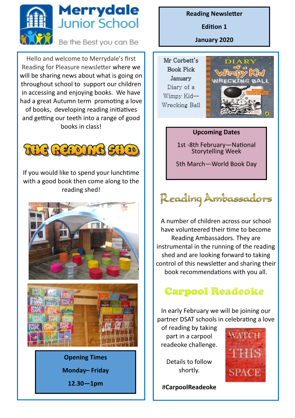 Reading Newsletter Edition 1 January 2020