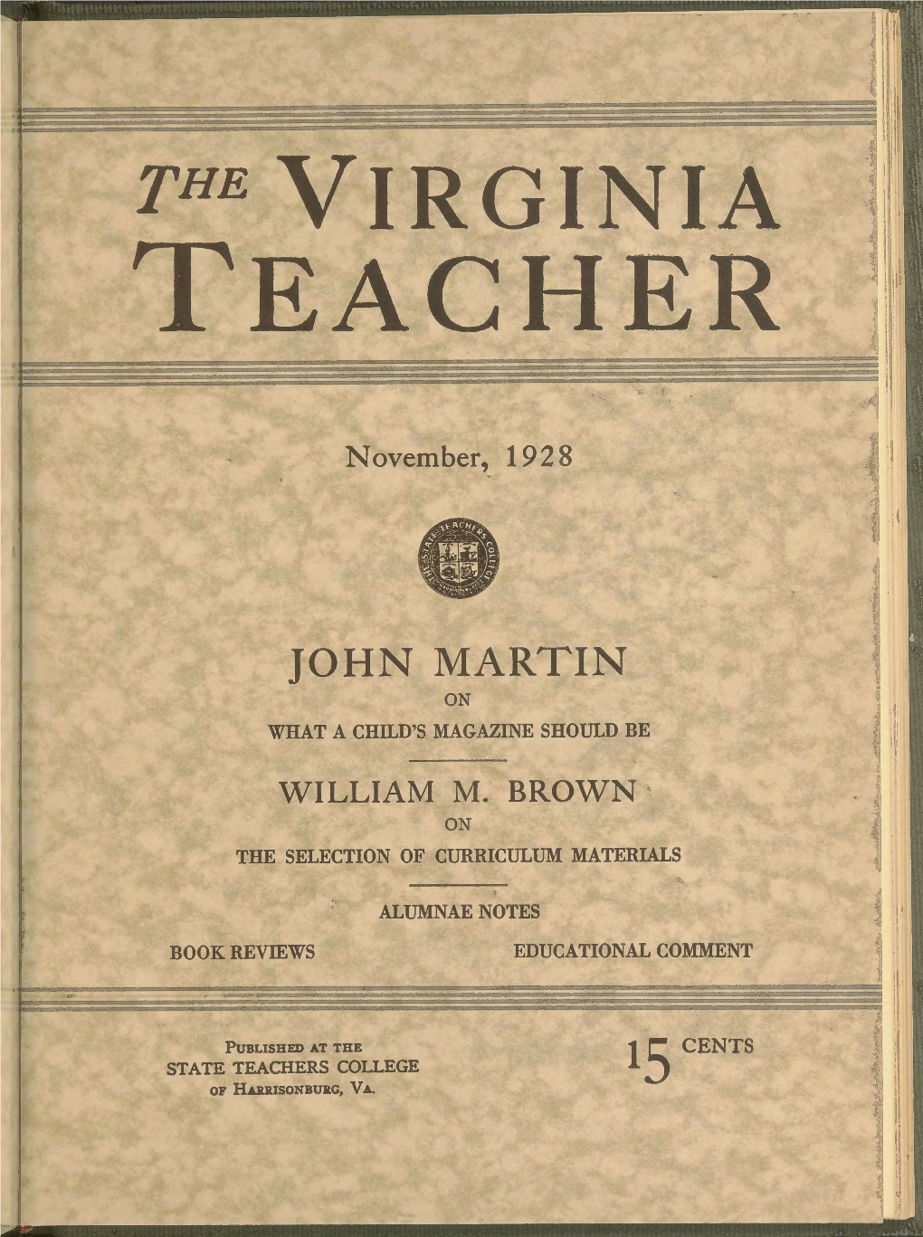 The Virginia Teacher, Vol. 9, Iss. 9, November 1928