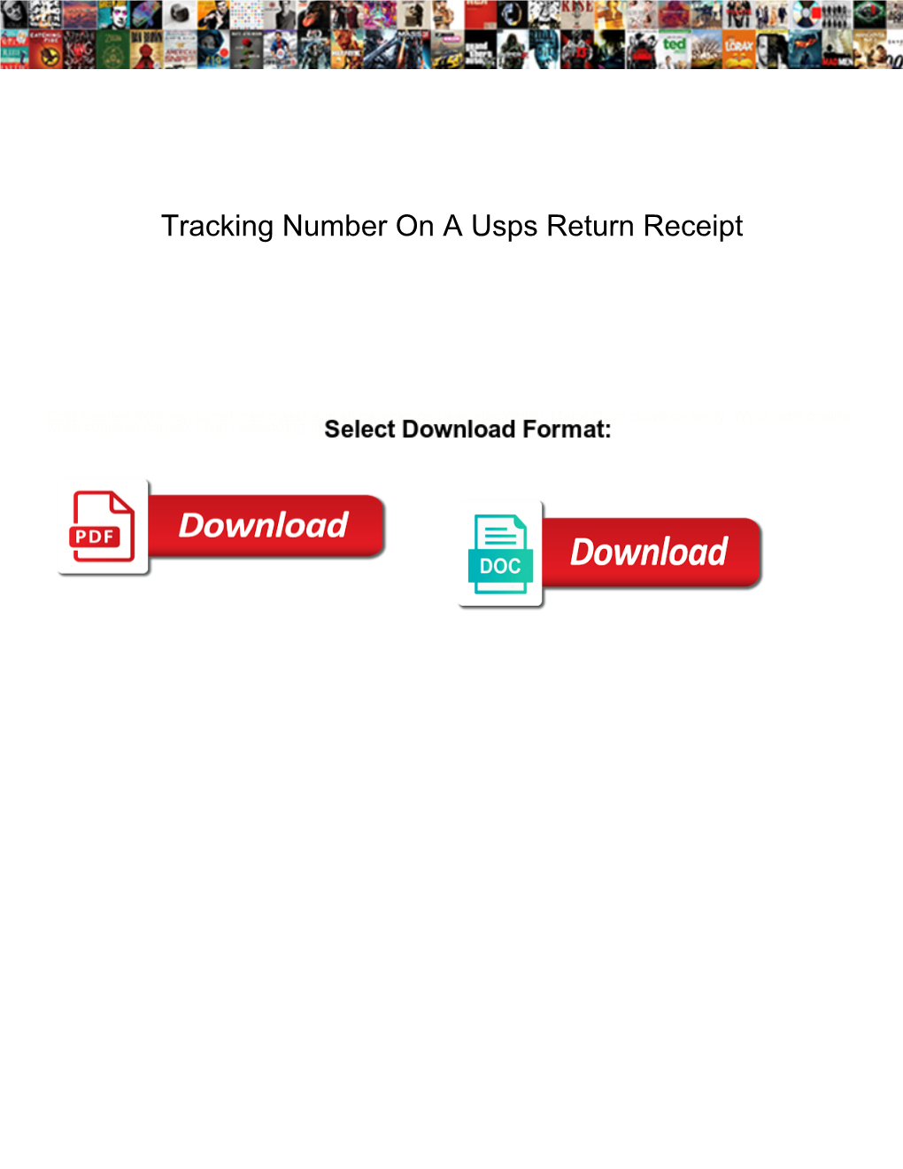 Tracking Number on a Usps Return Receipt