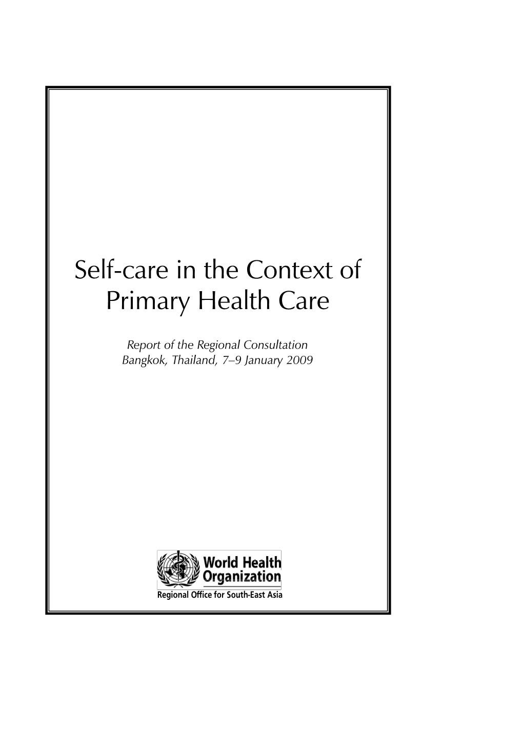 Self-Care in the Context of Primary Health Care