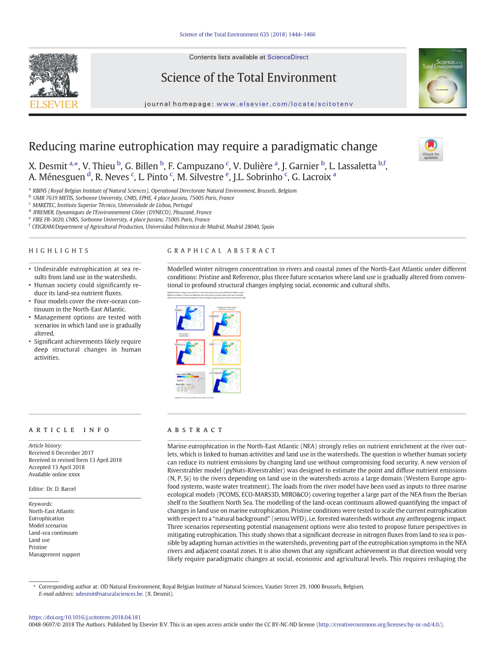 Reducing Marine Eutrophication May Require a Paradigmatic Change