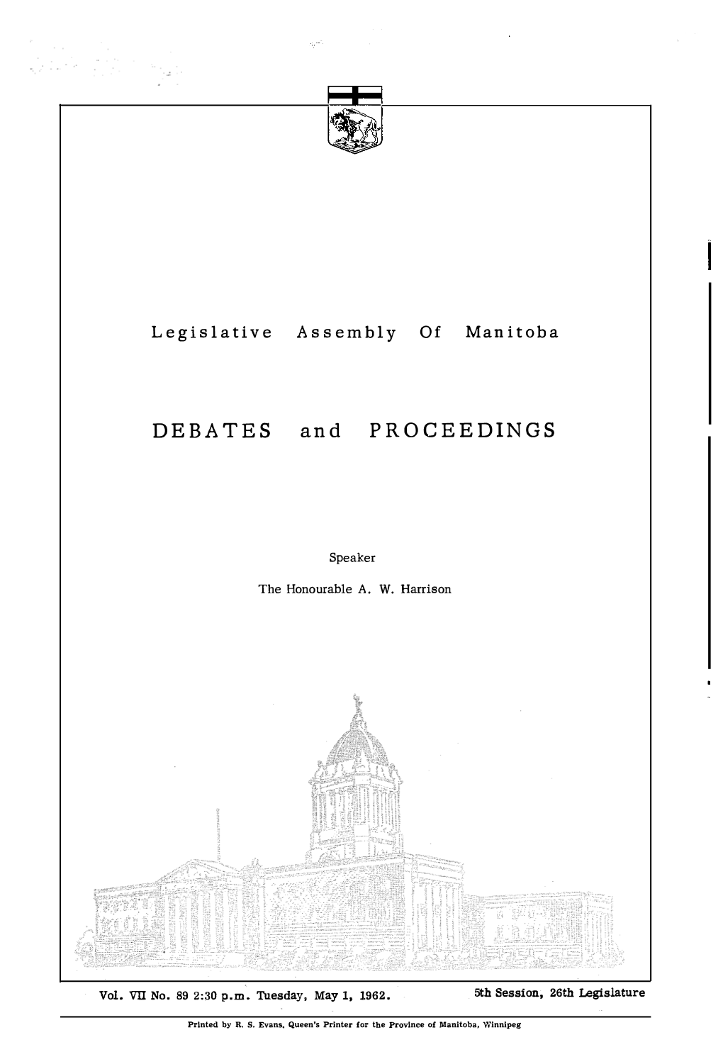 DEBATES and PROCEEDINGS