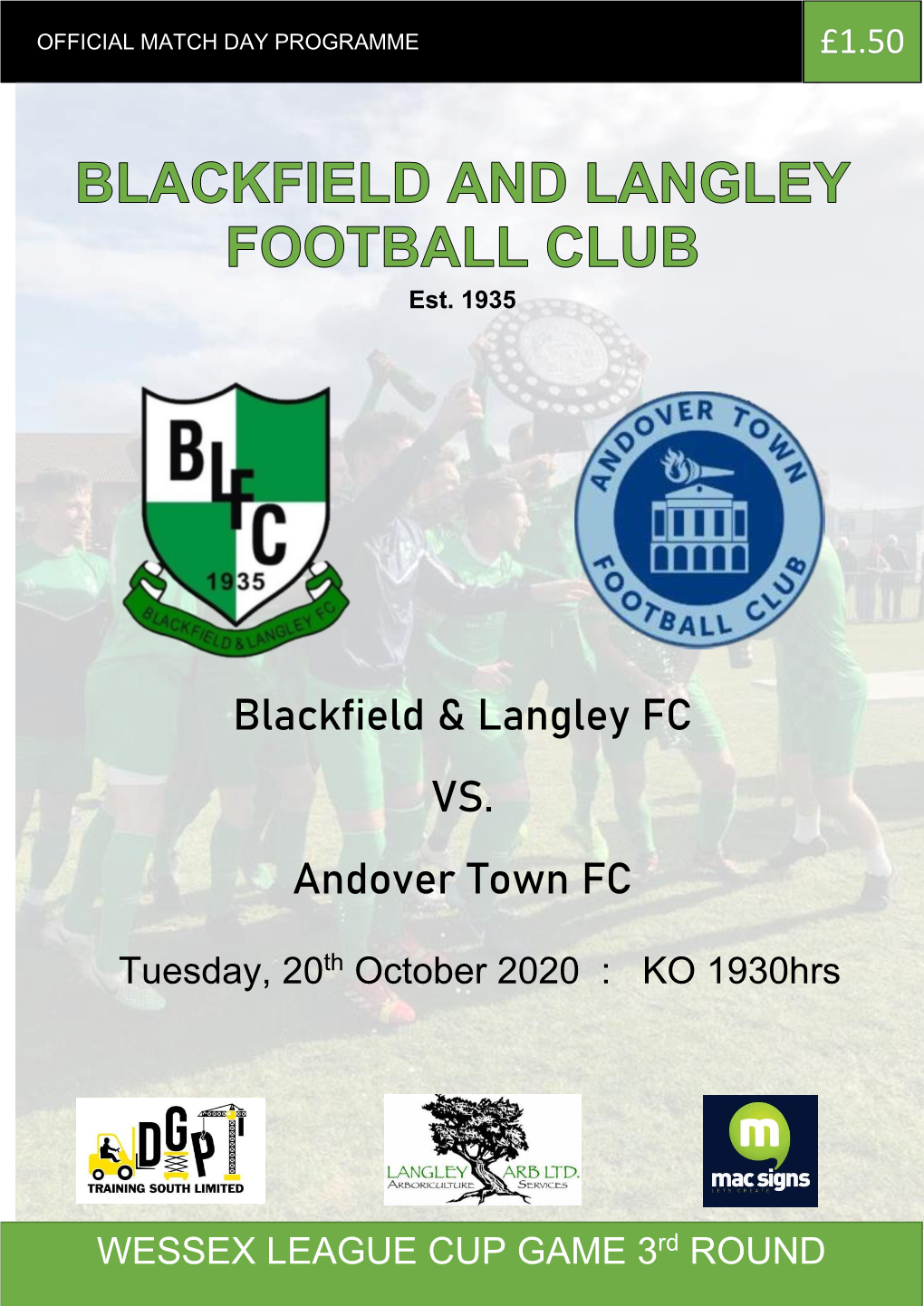 Blackfield & Langley FC VS. Andover Town FC