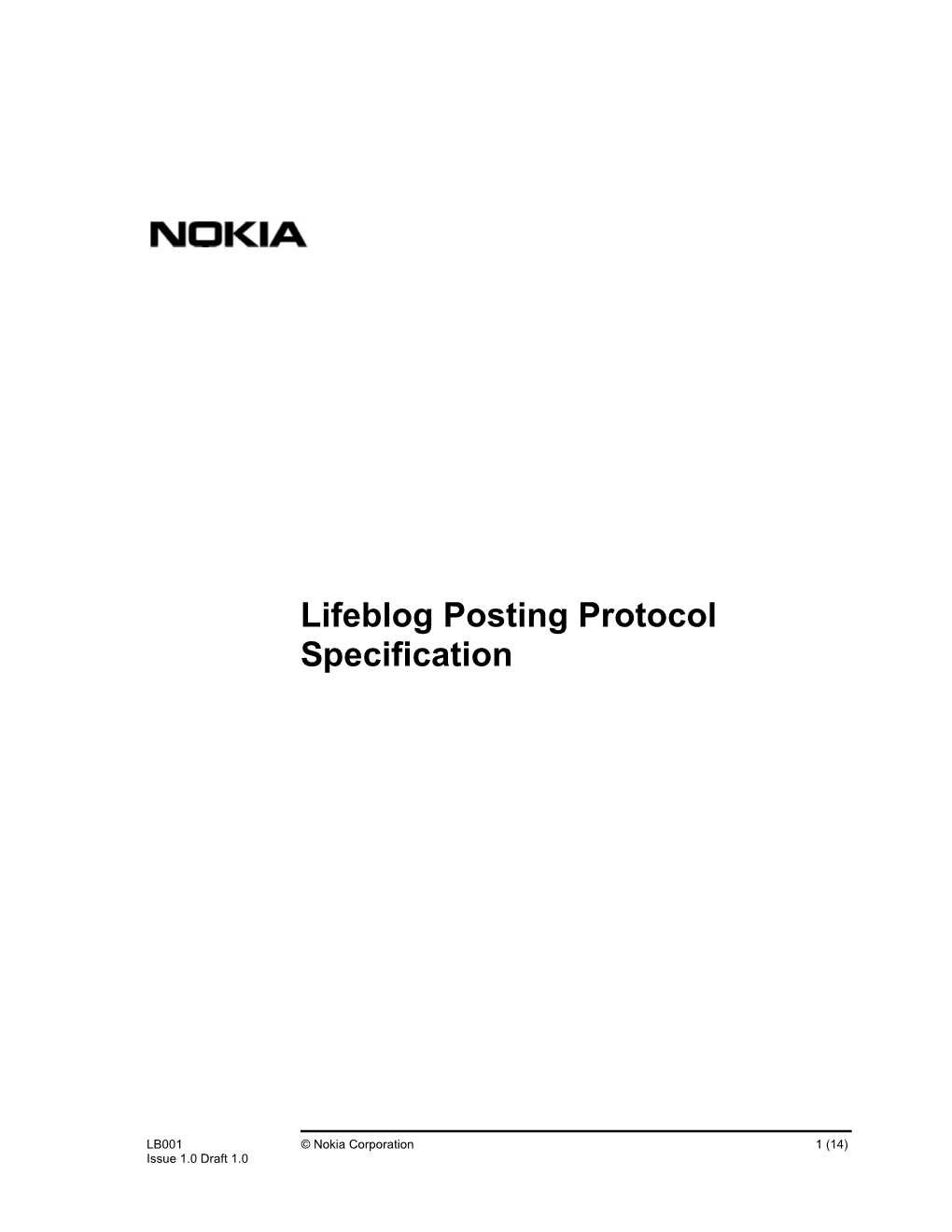 Lifeblog Posting Protocol Specification