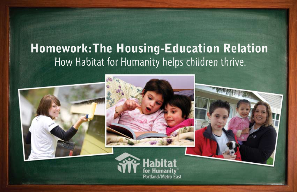 Homework:The Housing-Education Relation How Habitat for Humanity Helps Children Thrive