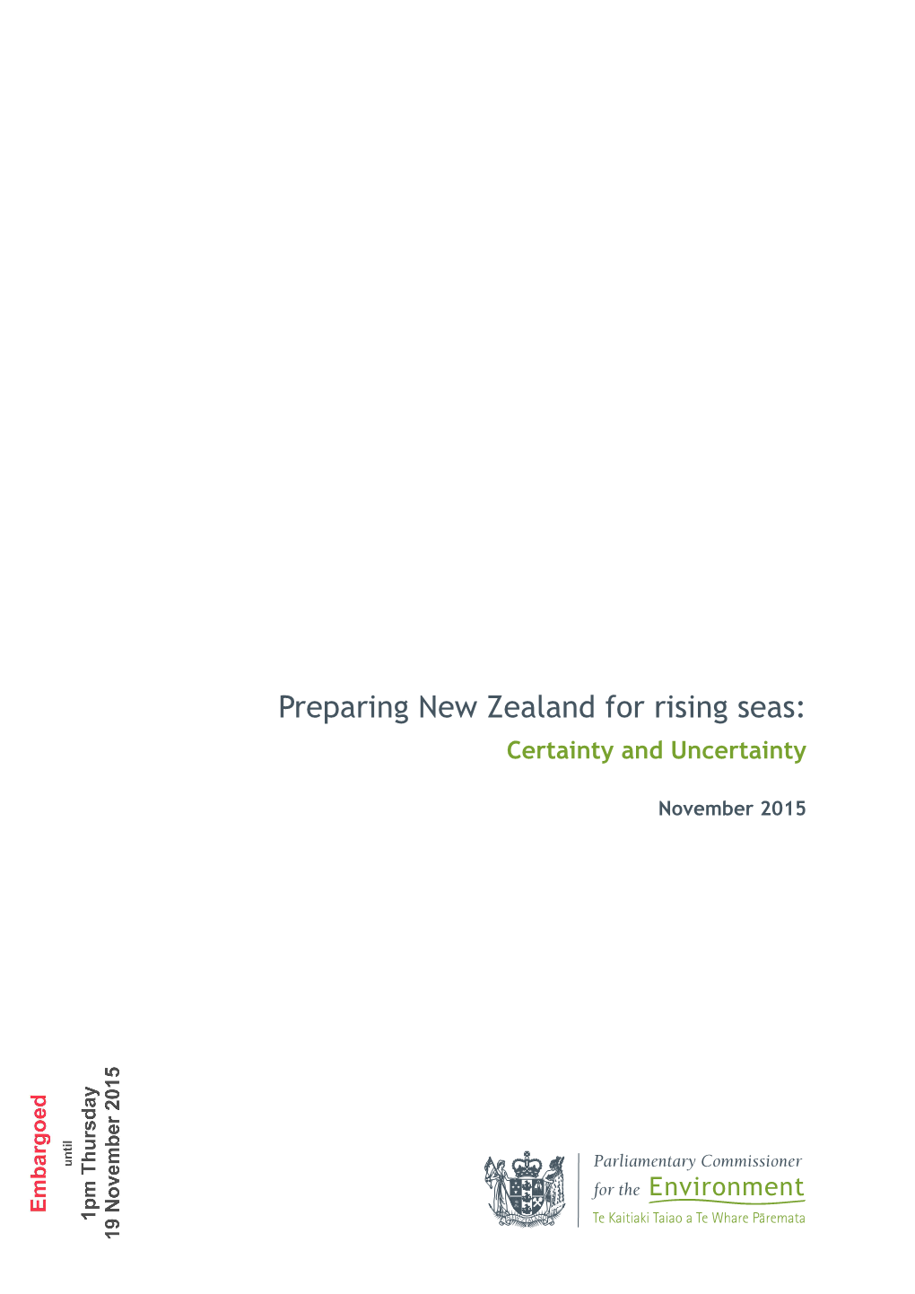 Preparing New Zealand for Rising Seas: Certainty and Uncertainty