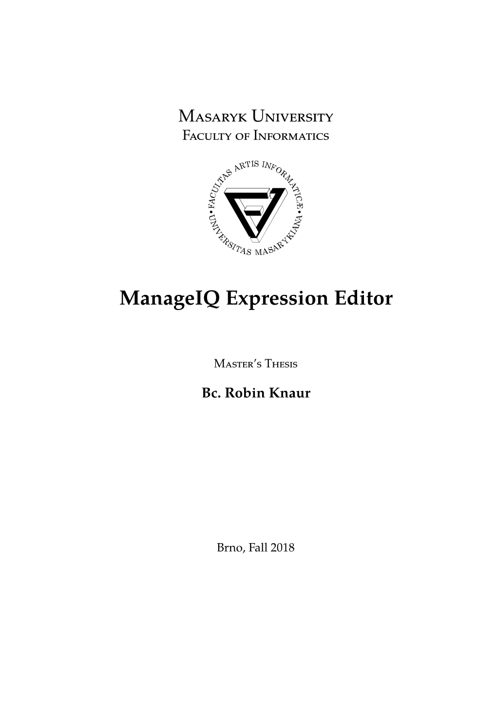 Manageiq Expression Editor