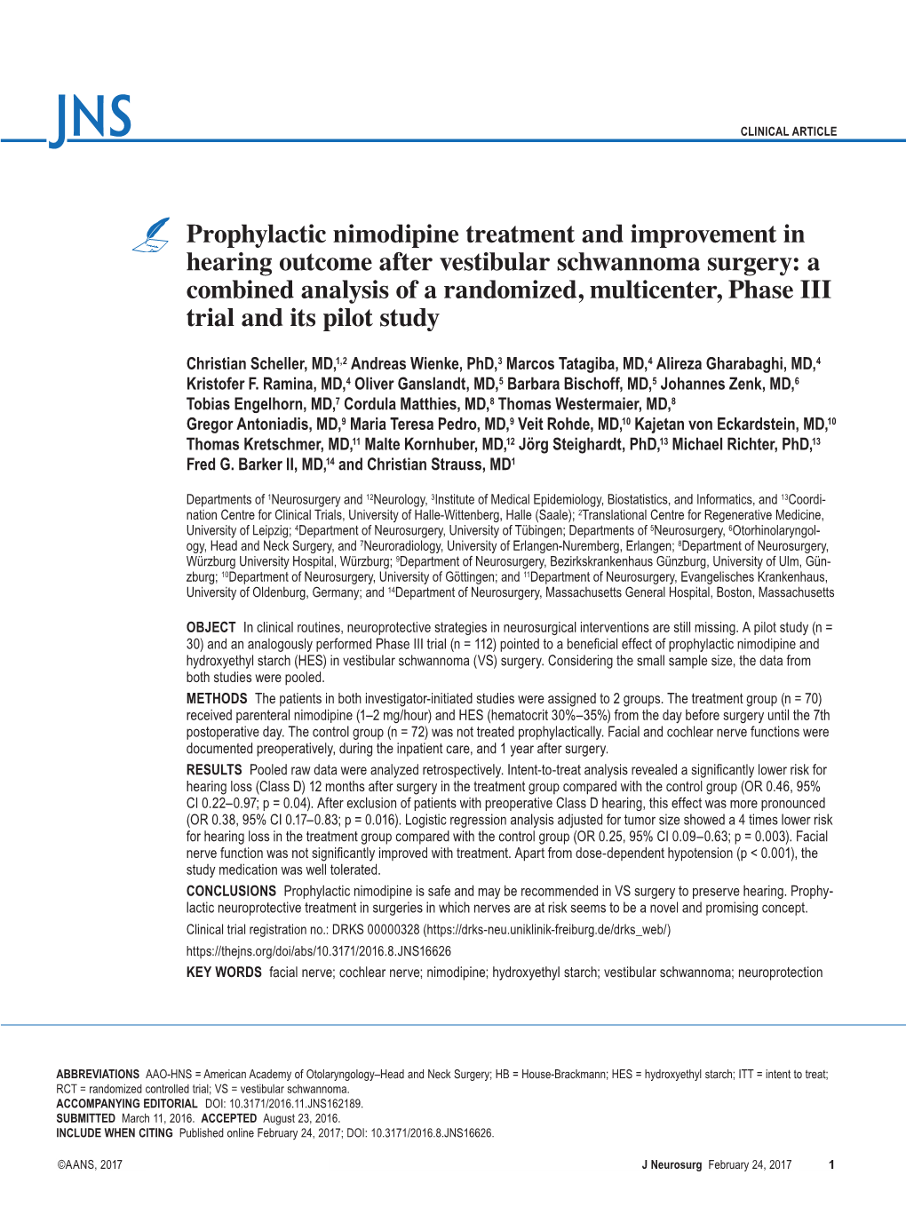 A Combined Analysis of a Randomized, Multicenter, Phase III Trial and Its Pilot Study