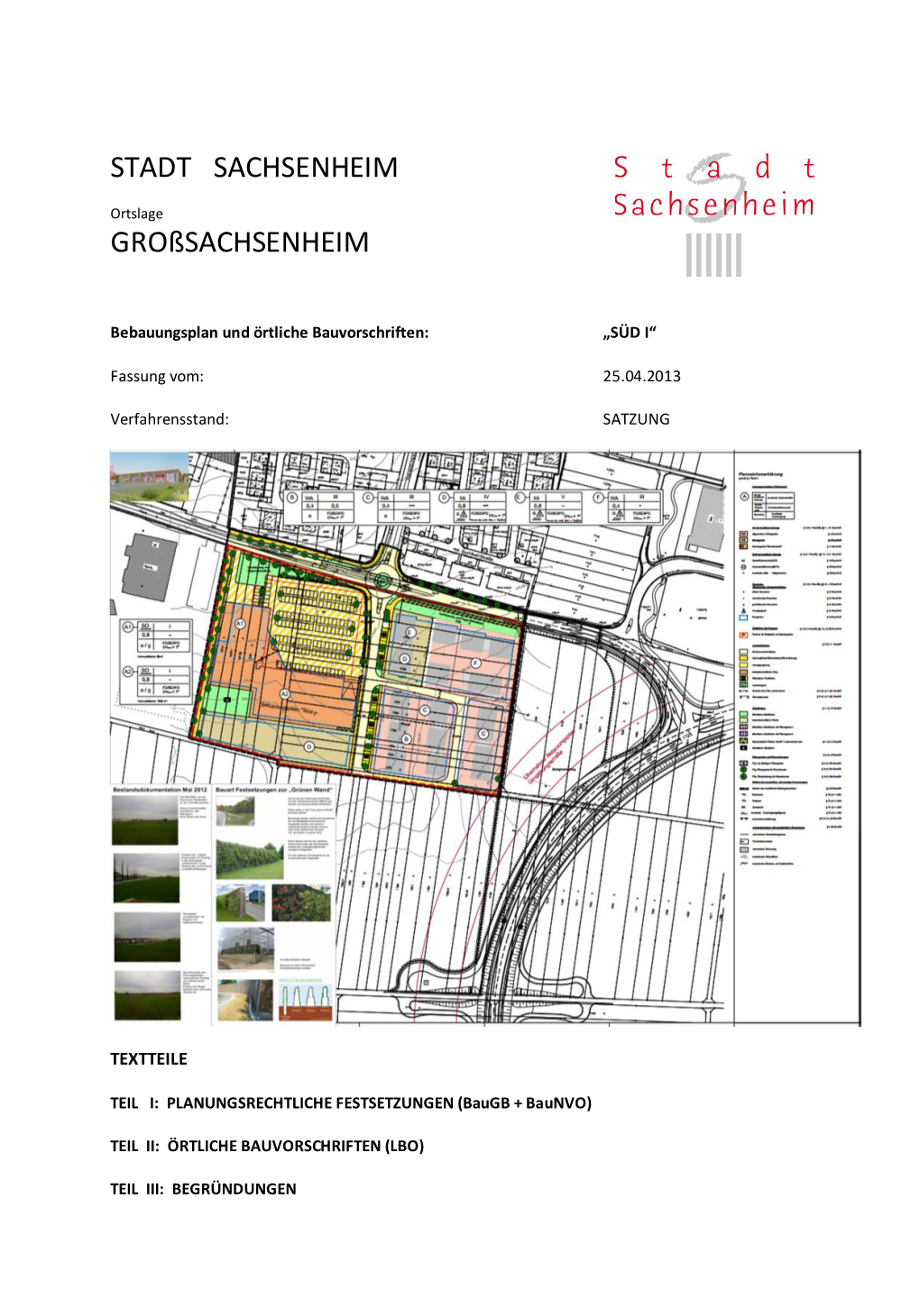 Bebauungsplan Und Örtliche Bauvorschriften: „SÜD I“