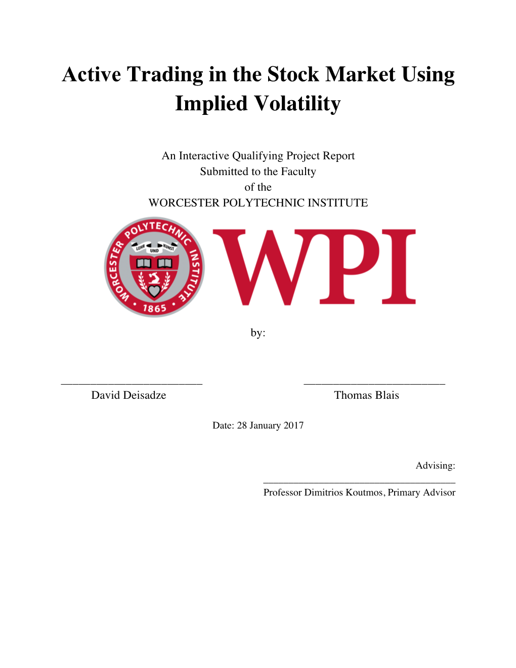 Active Trading in the Stock Market Using Implied Volatility