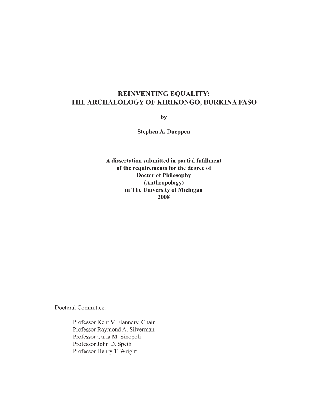 The Archaeology of Kirikongo, Burkina Faso