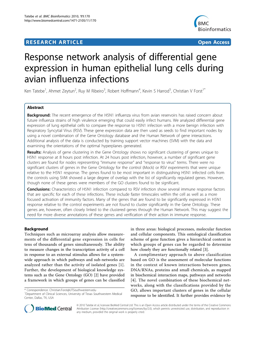 Response Network Analysis of Differential Gene Expression In