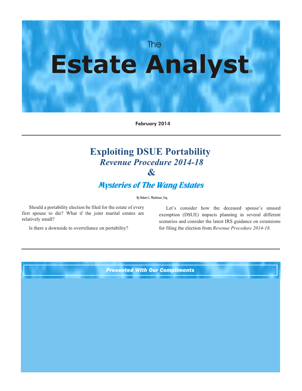 Estate Analyst®