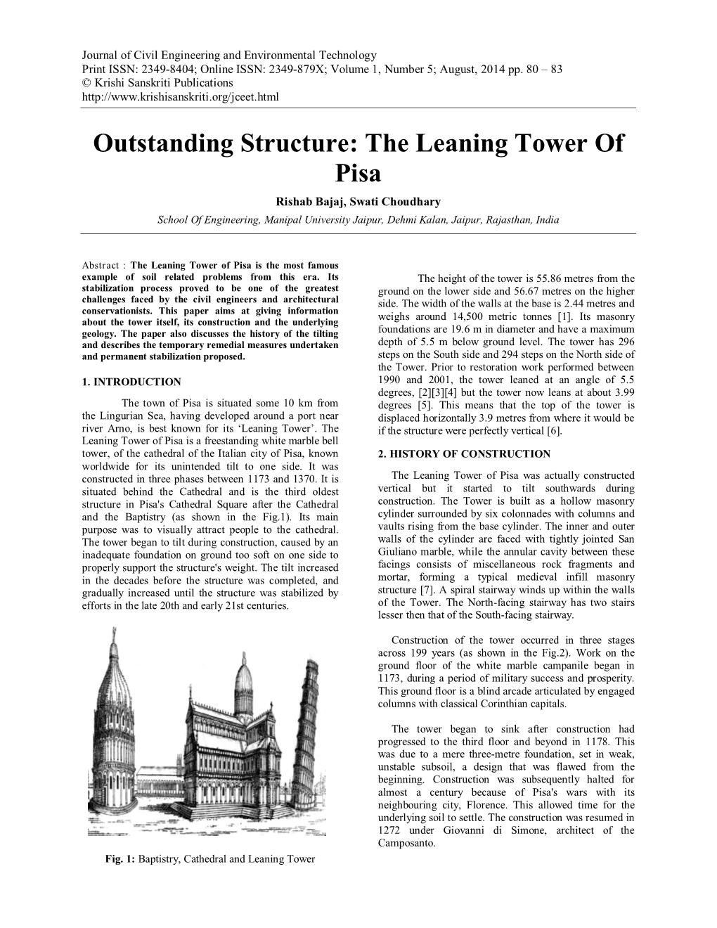 Outstanding Structure: the Leaning Tower of Pisa