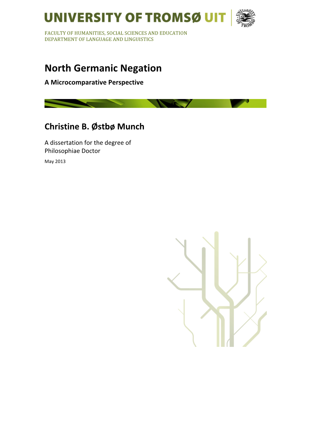 North Germanic Negation a Microcomparative Perspective