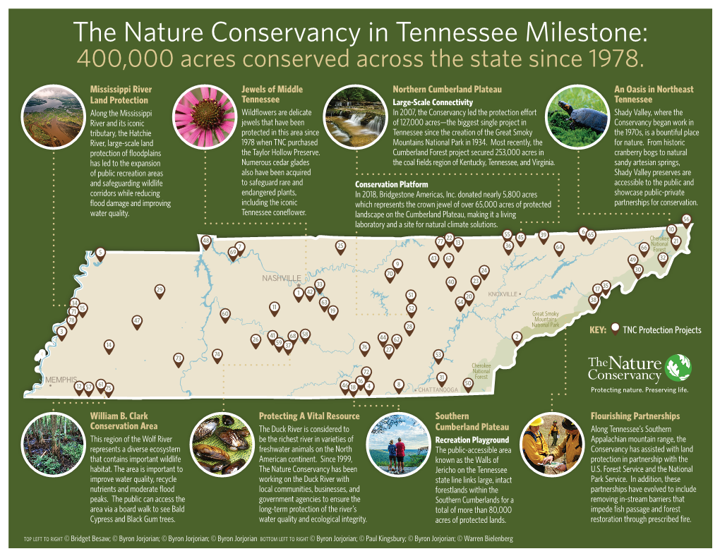 The Nature Conservancy in Tennessee Milestone: 400,000 Acres Conserved Across the State Since 1978