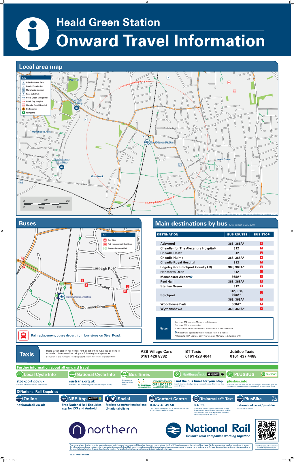 Heald Green Station I Onward Travel Information Local Area Map