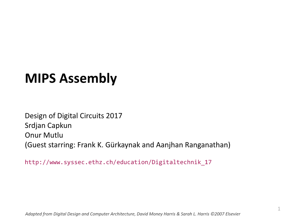 MIPS Assembly