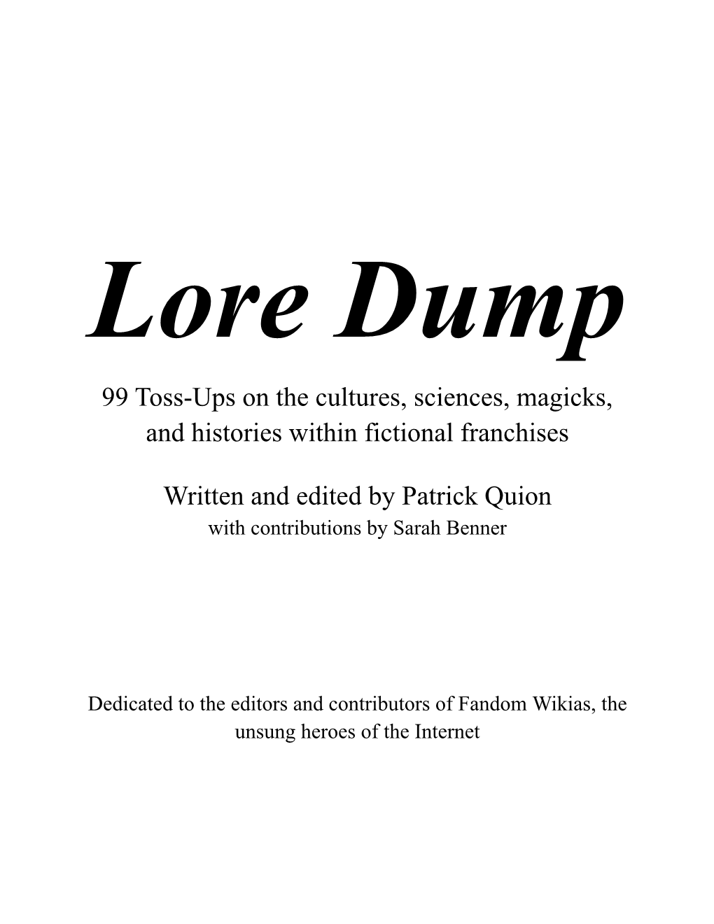 2021 Lore Dump.Pdf